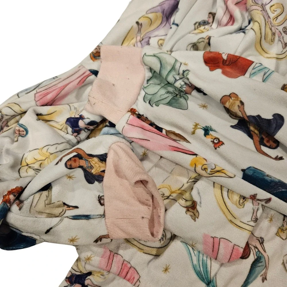Disney Store Princess Pajamas Hooded‎ One Piece Sleepwear Girls Size 9 10